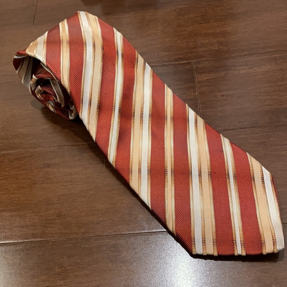 Bacharach Orange Striped Nexktie